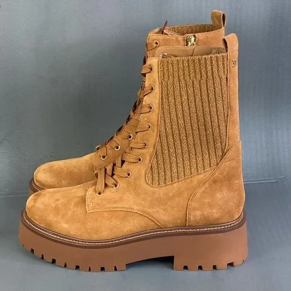 SAM EDELMAN EVINA FRONTIER BROWN Platform Combat boots women size 10 - Picture 5 of 10